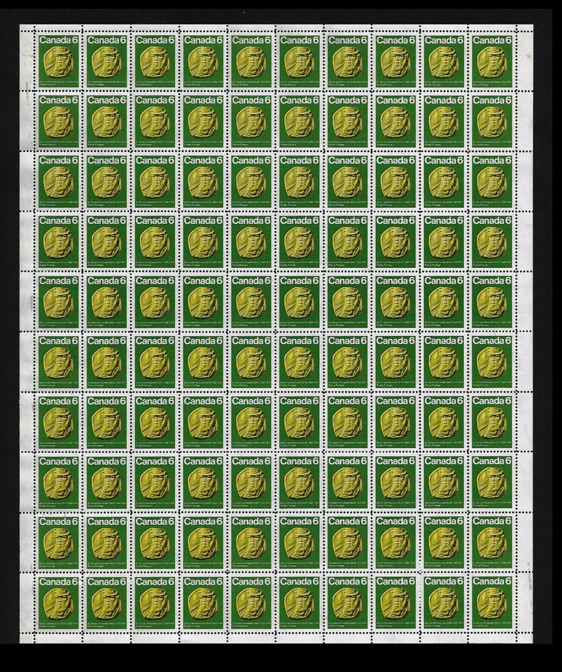 Canada Stamps — Full Pane of 100 — 1970, Sir Donald Alexander Smith #531 / MNH - Image 1 of 1
