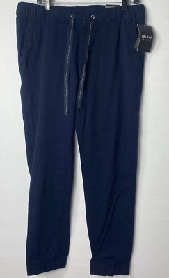 Galaxy Men's Jogger Pant Flex 4 Way Stretch Fabric Drawstring Size L Navy NWT - Image 1 of 4
