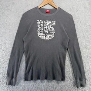 Burton Shirt Men's Small Gray Waffle Thermal Knit Vintage Y2K Grunge Skater - Picture 1 of 10