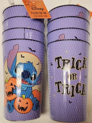 Disney Halloween Lilo And Stitch 8 tazas 2-4 paquetes 22 OZ vasos de plástico nuevos  Foto 1 de 4