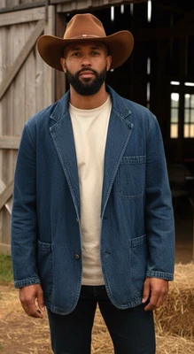 Vintage Duluth Trading Coat Mens XL Denim Blazer Chore Jacket Western Barn 90s - Image 1 of 4