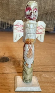 Autentico totem in osso vintage Inuit Alaskan vero affare anni 20 - Foto 1 di 8