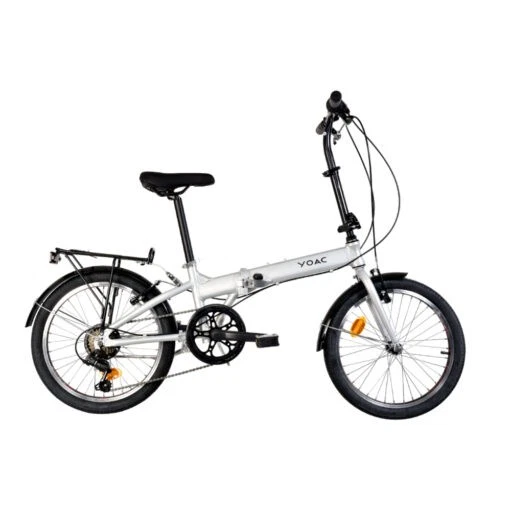 YOAC Folding Bike Alloy Bicycle Steel 13in Frame, 20in Wheel - Silver - Image 1 of 1