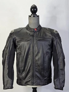 Dainese Rebal Black Armored Italian Leather Motorcycle Jacket Men’s Size 52 - Picture 1 of 24