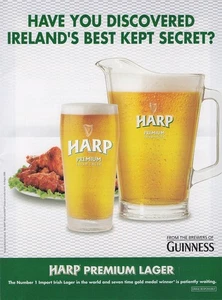 2009 Harp Lager Beer Ireland Irish Print Ad/Poster Pinup Art Magazine Page pint - Picture 1 of 1
