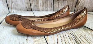 Marks And Spencer Brown & Metalic Flat Ballet Shoes, Size 8- FREE POSTAGE - Picture 1 of 14