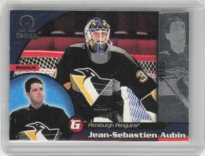 1998-99 Pacific Omega #192 Jean-Sebastien Aubin Opening Day Issue #/56 Penguins - Image 1 of 2