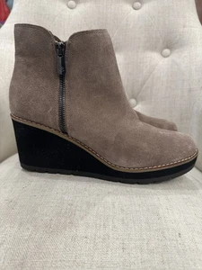 Easy Spirit Para Mujer 8 Jayda Marrón Tostado Gamuza Cuña Botines Botas Cremallera Informales NUEVO - Imagen 1 de 5