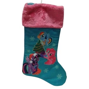 My Little Pony Christmas Stocking Blue Pink Horse Unicorn NEW - Picture 1 of 5