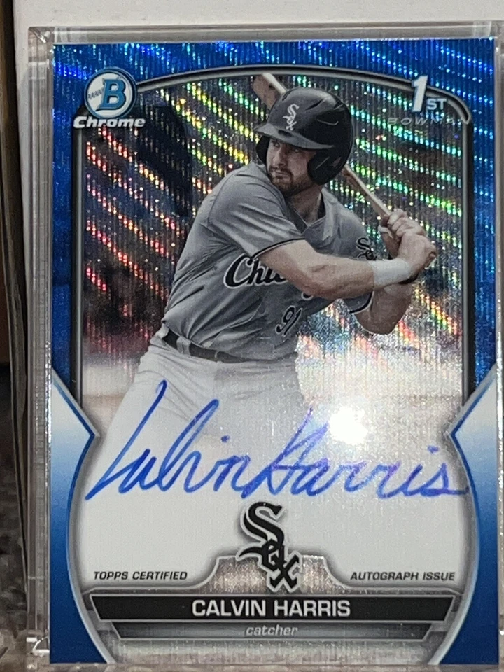 2023 Bowman Draft Calvin Harris 1st Auto Blue Wave /150 - Image 1 of 2