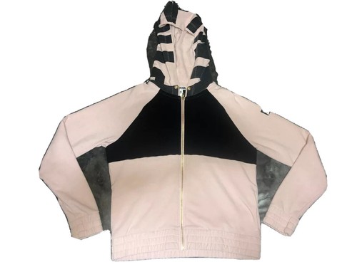 UNDERCOVER Victorias Secret ROSA Felpa con Cappuccio Giacca Full Zip TG M Nero Rosa Oro Blocco Colore