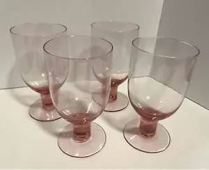 Set di 4; Occhiali da Bicchiere Beverage Ex-Lg Vintage Soffiati a mano Rosa Bubble; 27 Once - Foto 1 di 3