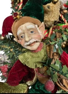 VINTAGE BOMBAY SANTA WITH ELVES IN CHRISTMAS SLEIGH WITH ORG SHIP BOX SEE DESC - Picture 1 of 12