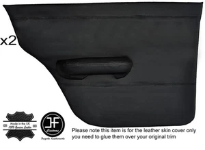 2x FUNDAS DE CUERO PARA TARJETAS DE PUERTA COMPLETA TRASERA PUNTADA NEGRA PARA SALÓN TRIUMPH DOLOMITE - Imagen 1 de 3