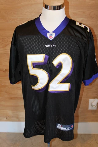 Ray Lewis Baltimore Ravens Black Stitched Jersey Sz 48 Number 52 Reebok Cover