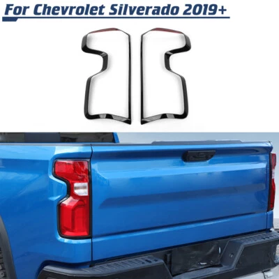 Black Taillight Tail Lamp Cover Trim Frame For Chevrolet Silverado 1500 2019-24 - Image 1 of 4