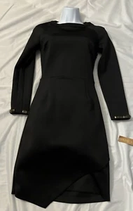 Black Dress RACHEL Rachel Roy Women's Long Sleeve Cut Out Back (size 0) - Picture 1 of 10