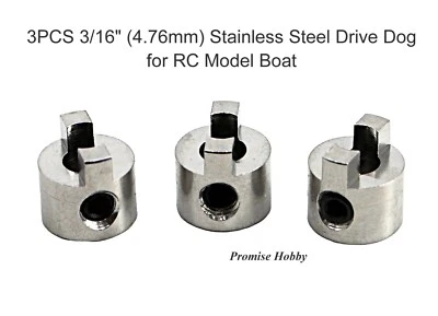 3PCS Stainless Steel 3/16"(4.76mm) Drive Dog for 3/16" Shaft Cable RC Model Boat - Image 1 of 2