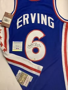 Julius Erving signiertes Trikot Mitchell & Ness PSA/DNA COA Philadelphia 76ers Auth - Bild 1 von 5