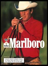 1987 Marlboro Reds-cigarette print ad-mini poster-Cowboy Hat, Man smoking 1980s
