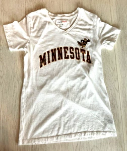 Damen Medium Minnesota Golden Gophers V-Ausschnitt T-Shirt weiß Camp David Baumwolle - Bild 1 von 4