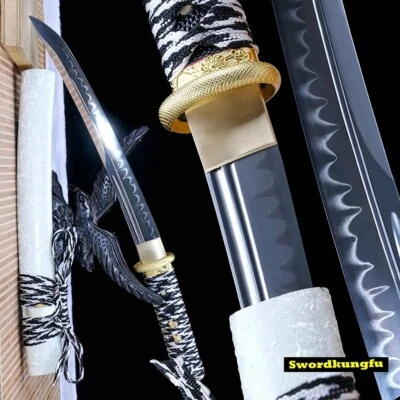 Cuchillo Katana Templado Arcilla Acero 20"" Tanto T10 Afilado Japón Samurai Espada Corta Foto 1 de 4