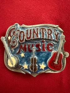 1982 Vintage Western Country Music Enameled Belt Buckle For Men & Women - Picture 1 of 5