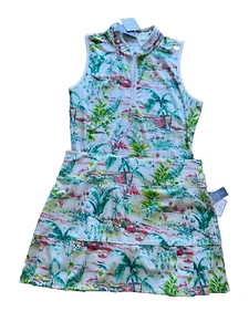 NWT NEW SIGRID OLSEN Golf and Tennis set printed zip top matching skort L LARGE - Picture 1 of 8