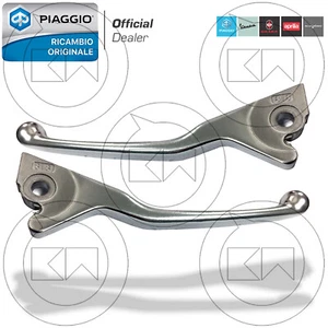 2009 PAIR ORIGINAL CHROME BRAKE LEVERS PIAGGIO VESPA GTS SUPER 300 - Picture 1 of 2