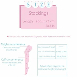 Women Lolita Stockings Thigh High Socks Over Knee Japanese Kawaii Cute Girl - Picture 1 of 13