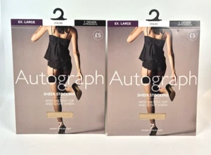 x2 Autograph M&S Sheer Stocking XL Opaline 7 Denier Appearance Size 18-24 - Afbeelding 1 van 6