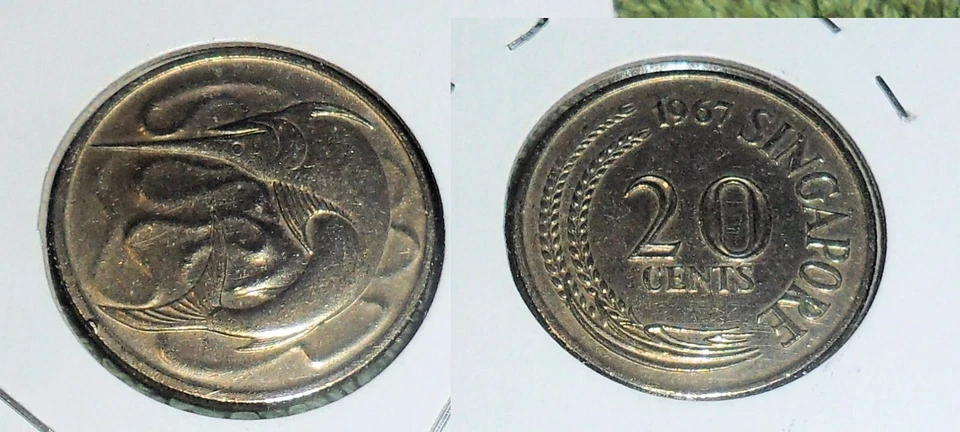 RFM 81239 Monedas del Mundo Singapur 1967 20 Céntimos UNC Estado KM4 Foto 1 de 1