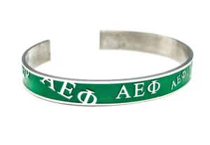 Brazalete Alpha Epsilon Phi con letras elevadas y esmalte verde, ¡NUEVO!*** - Imagen 1 de 2