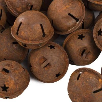 20 Rusty Metal Star Stars Cutout Jingle Bells 1.5" 1 1/2 in Holiday 38-40mm - Image 1 of 4