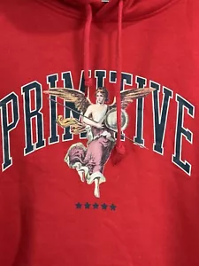 Sudadera con Capucha Primitiva Talla Grande Roja Arcángel Estampado Gráfico Pullover Patín - Imagen 1 de 4