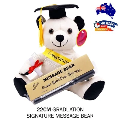 Congratulations Graduation Bear With Pen 22cm Graduation Signature Message Gift - image 1 of 4
