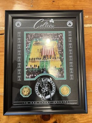 Boston Celtics NBA 16-Veces campeón del mundo Placa coleccionable Medallones de oro Foto 1 de 4