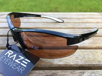 RAZE Eyewear Sunglasses Coyote HD black white golf driving lens brown amber  - Image 1 of 4