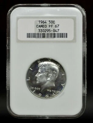 1964 NGC PF67 Cameo Old Fatty Holder Kennedy Half Dollar [061DUD] - Image 1 of 4