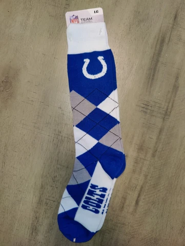 Indianapolis Colts Mens Argyle NFL Team Crew Dress Socks Large Cover