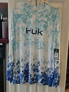 Nueva Camisa de Pesca Azul HUK Para Hombres Ligera Manga Larga Camiseta Poliéster - Imagen 1 de 5