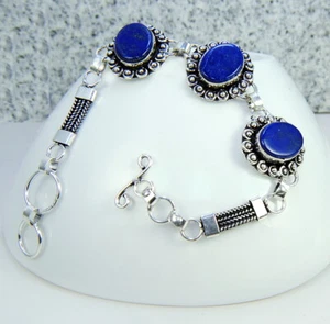 Damenarmband prachtvolle Edelsteine Lapis Lazuli Filled Sterling Silber 925 - Bild 1 von 2