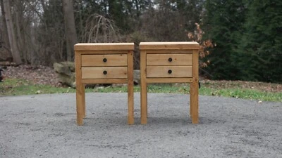 Rustic Cabin-Style Nightstand With 2 Drawers. Farmhouse-Style Furniture. - Image 1 of 4