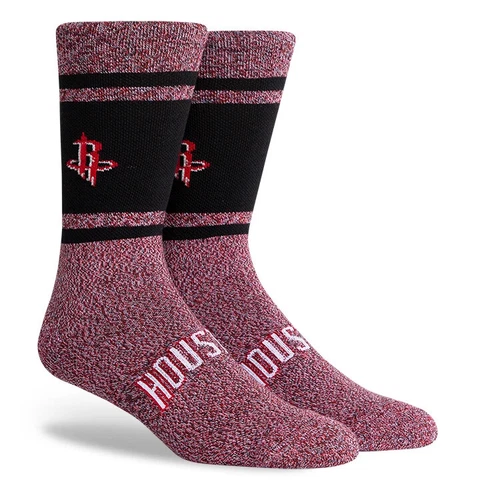 Houston Rockets NBA Large Mens Socks Fits 6-12 PKWY Red Varsity Crew Cover