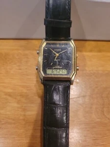 Vintage Citizen C480-314379 K Analog Digital Men's Watch NEW BATTERY - Picture 1 of 10
