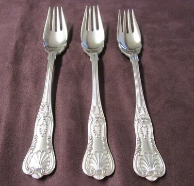 KINGS 3 Сказочные Рыбные Вилки 1890 Reed & Barton Посеребренные Без Монограмм bu - Изображение 1 из 4