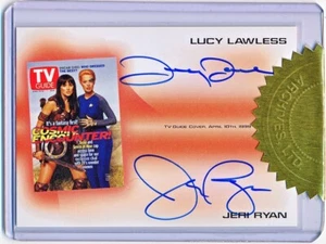 Rittenhouse Lucy Lawless & Jeri Ryan TV Guide Dual Autograph Promo #TVA3 - QTY - Picture 1 of 2