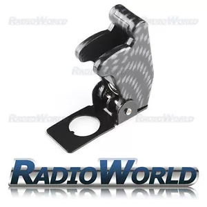 Carbon Fibre Effect Aircraft Missile Style Toggle Switch Protective Flip Cover - Picture 1 of 3
