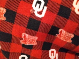 Babydecke Oklahoma Boomer Sooners OU College Fleece mit Häkel super Rüschen - Bild 1 von 6
