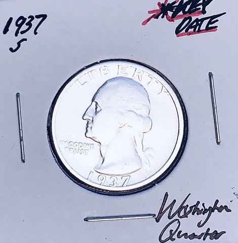 1937-S  SAN FRANCISCO  MINT  KEY DATE!  U.S. WASHINGTON QUARTER Cover